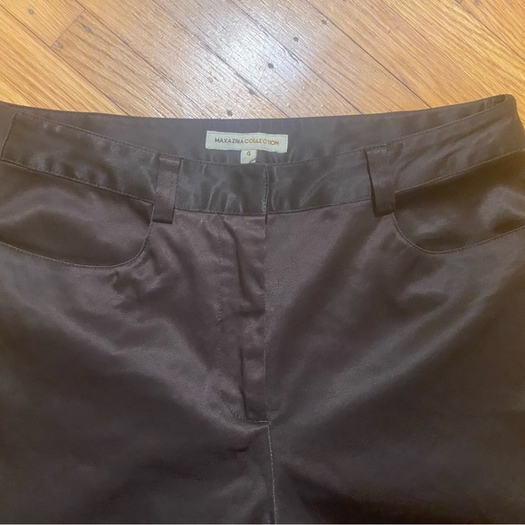 Chocolate Brown Satin Trousers - Picture 3 of 4